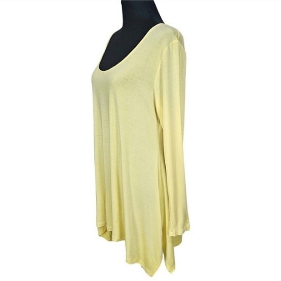 Soft Surroundings Petite Scoop Neck Blouse Sz Medium Viscose Long Sleeve Light - Picture 3 of 13